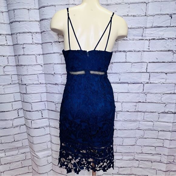 ASTR the Label  Lace Bodycon Dress navy blue size S - Picture 6 of 12